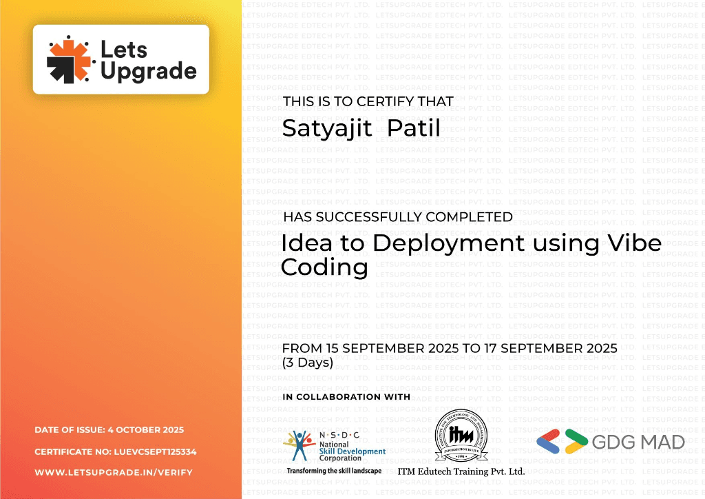 Idea to Deployment using Vibe Coding